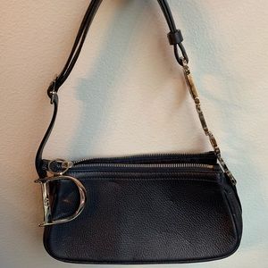 Dior dark navy blue with large silver logo chain